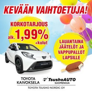 Säästä huolimatta, kesäautot myydään nyt 💥

Korkotarjous alkaen 1,99 % + kulut esim. vähän ajettu Aygo X 223€/kk tai uusi Yaris ...