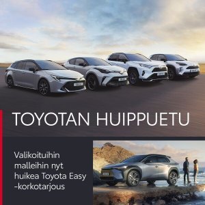 🍁🍁🍁Toyotan huippuetu valikoituihin malleihin 🍁🍁🍁

Edullinen Toyota Easy -korkotarjous nyt malleihin Toyota C-HR, Toyota bZ4X, Co...