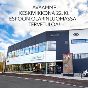 Uusi Espoon liikkeemme avataan keskiviikkona 22.10 Olarinluomassa