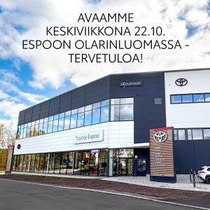 Uusi Espoon liikkeemme avataan keskiviikkona 22.10 Olarinluomassa. Espoon toimipisteemme muuttaa Suomenojalta, viimeisen...